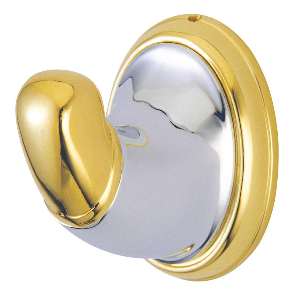 Kingston Chrome/Polished Brass Magellan ii wall mount robe hook BA627CPB