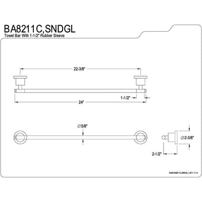 Kingston Brass Green Eden Chrome Bathroom Accessory: 24" Towel Bar BA8211CDGL