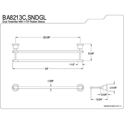 Kingston Green Eden Chrome Bathroom Accessory: 24" Double Towel Bar BA8213CDGL