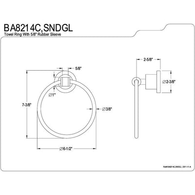 Kingston Green Eden Chrome Bathroom Accessory: 6" Hand Towel Ring BA8214CDGL