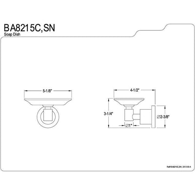 Kingston Brass Concord Bathroom Accessories Chrome Soap Dish BA8215C