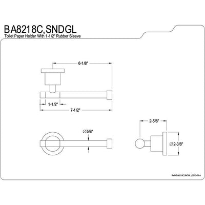 Kingston Green Eden Satin Nickel Bathroom Toilet Paper Holder BA8218SNDGL