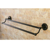 Kingston Oil Rubbed Bronze Georgian 24" dual double towel bar rack BA9313ORB