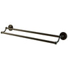 Kingston Oil Rubbed Bronze Georgian 24" dual double towel bar rack BA9313ORB