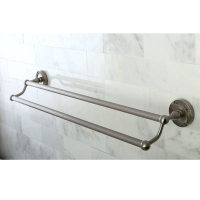 Kingston Brass Satin Nickel Georgian 24" dual double towel bar rack BA9313SN