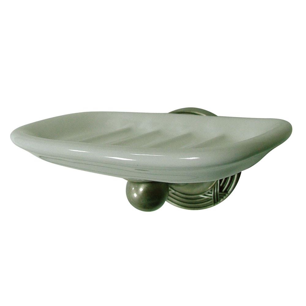 Kingston Brass Satin Nickel Georgian ceramic wall mounted soap dish BA9315SN