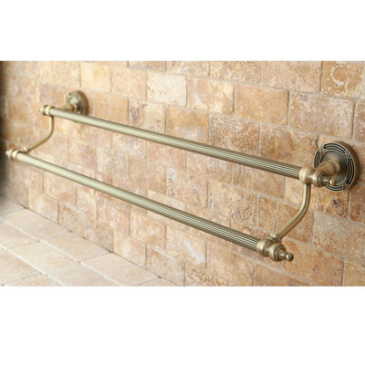 Kingston Brass Antique Brass Templeton 24" Dual Double Towel Bar Rack BA9913AB