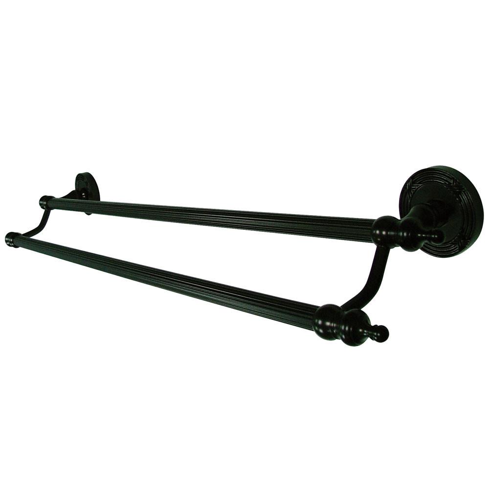 Kingston Oil Rubbed Bronze Templeton 24" Dual Double Towel Bar Rack BA9913ORB