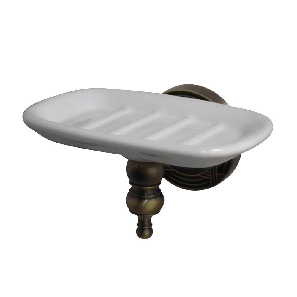 Kingston Brass Antique Brass Templeton Ceramic Wall Mounted Soap Dish BA9915AB