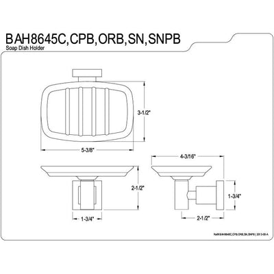 Kingston Brass Claremont Chrome / Polished Brass Soap Dish BAH8645CPB