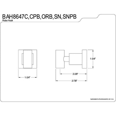 Kingston Brass Claremont Chrome / Polished Brass Robe Hook BAH8647CPB