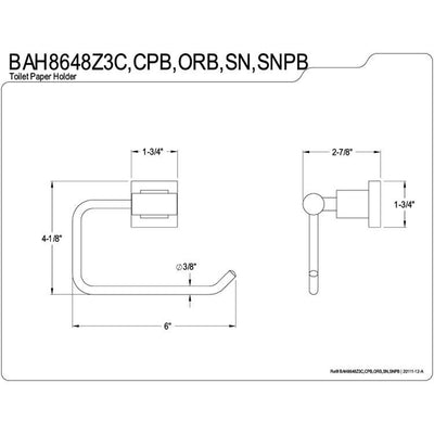 Kingston Brass Claremont Oil Rubbed Bronze Toilet Paper Holder BAH8648Z3ORB