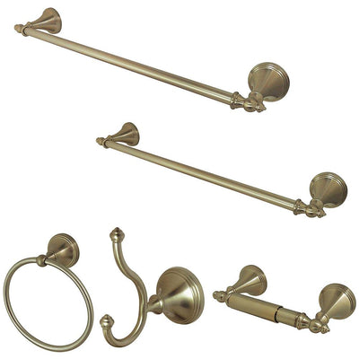 Naples Collection 5-Piece Towel Bar Bath Hardware Set Satin Nickel