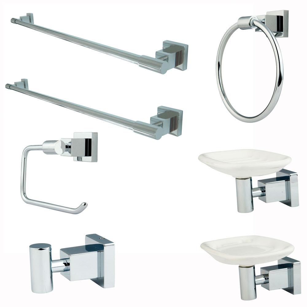 Kingston Brass Claremont Chrome Bathroom Accessory Combination BAHK8641C