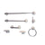 Accessories sets Chrome Complete Bathroom accessory set BAK1110C1