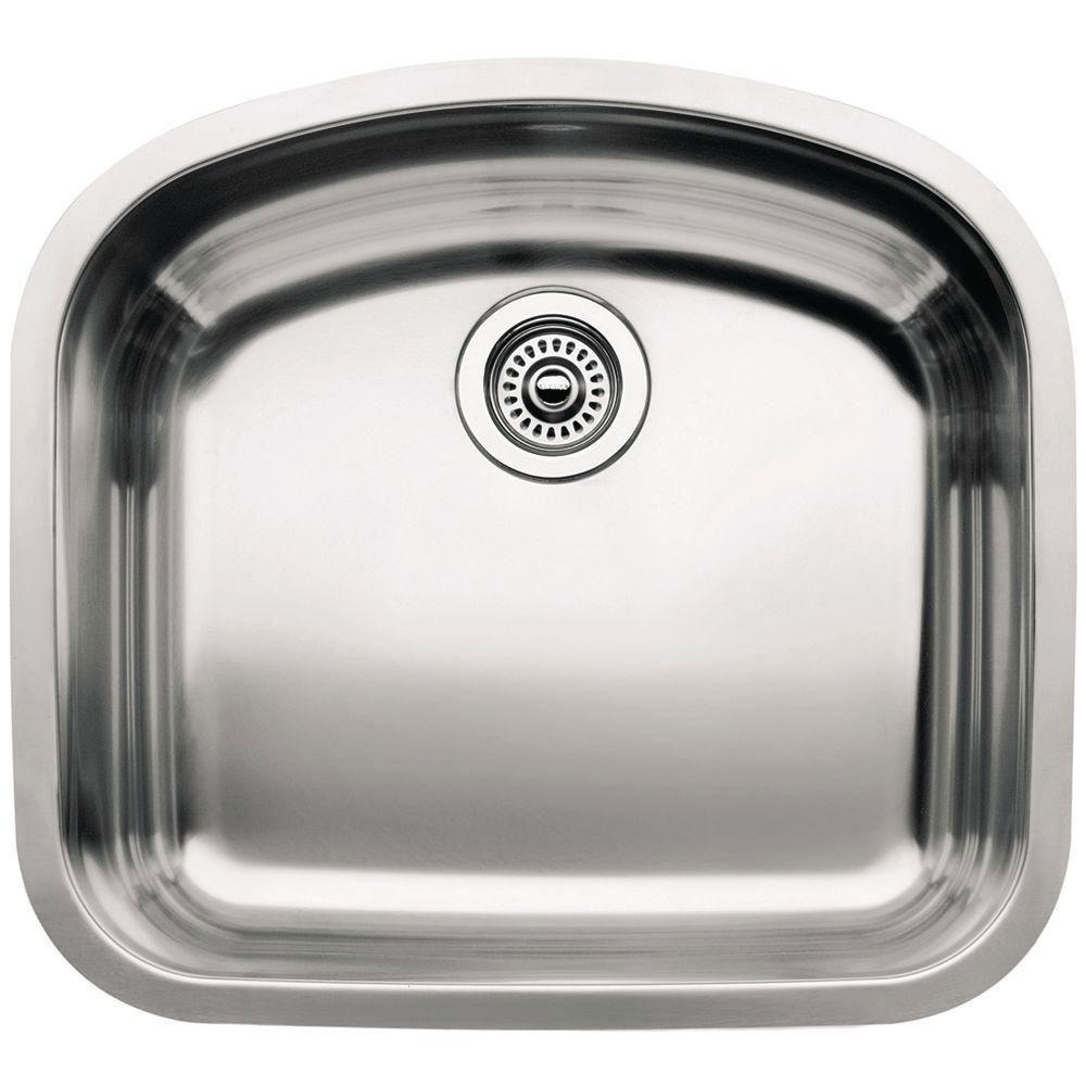 Blanco Wave Undermount Stainless Steel 22.4x20.4x10 inch 0-Hole Single Bowl Kitchen Sink 159597