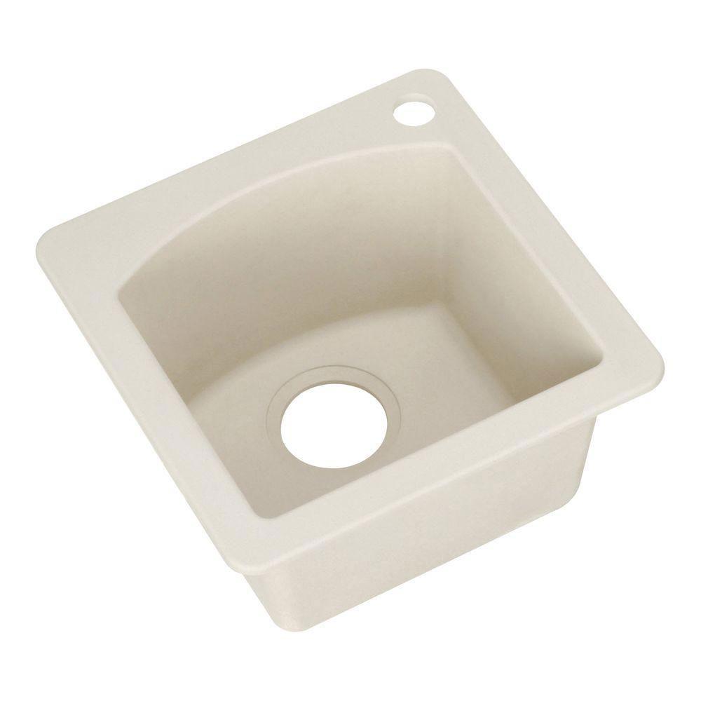 Blanco Diamond Dual Mount Granite 15 inch 1-Hole Single Bowl Bar Sink in Biscuit 222185