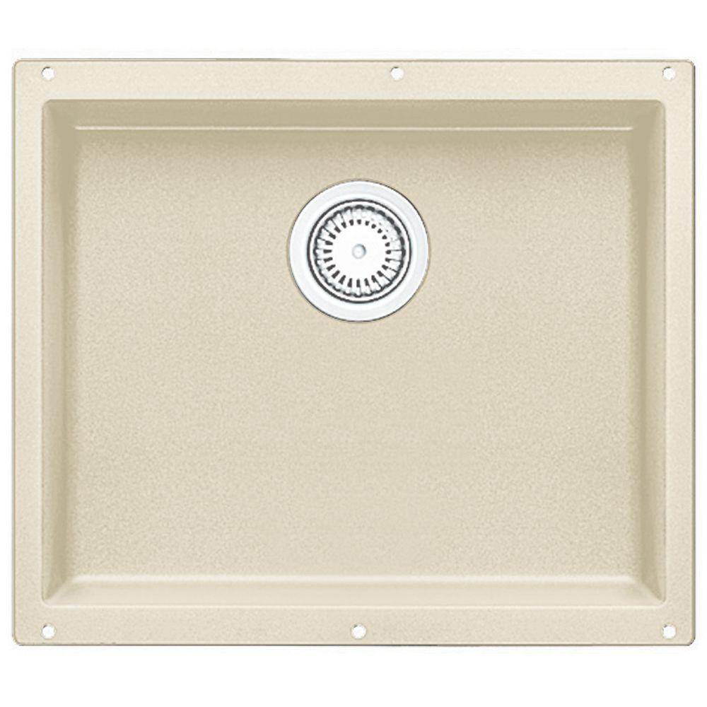 Blanco Precis Undermount Composite 20.75x 18x7.5 0-Hole Single Bowl Kitchen Sink in Biscuit 226433