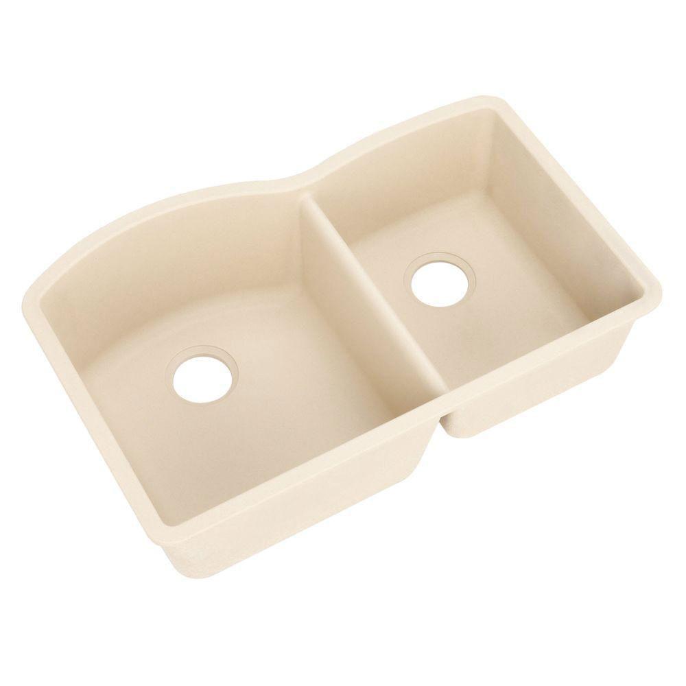 Blanco Diamond Undermount Composite 32x19x9.5 0-Hole Double Bowl Kitchen Sink in Biscotti 515311