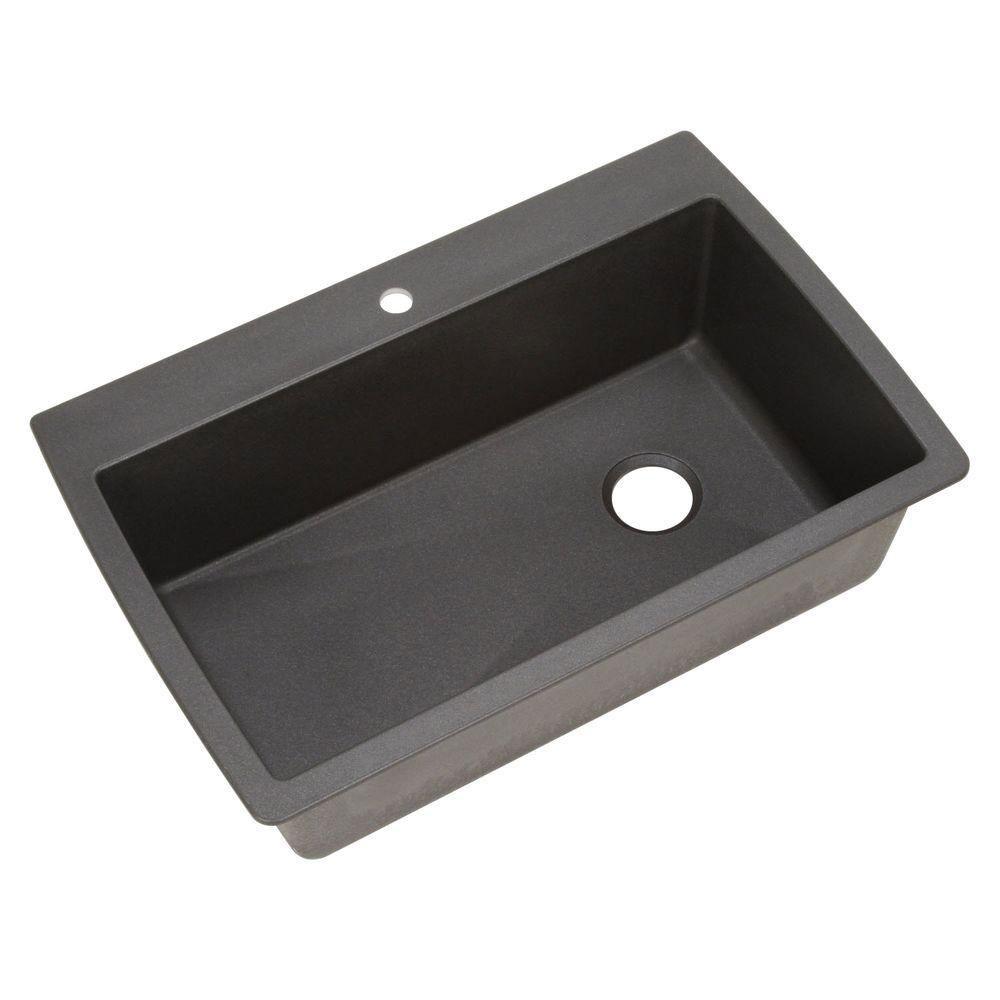 Blanco Diamond Dual Mount Granite 32 inch 1-Hole Single Bowl Kitchen Sink in Anthracite 596689