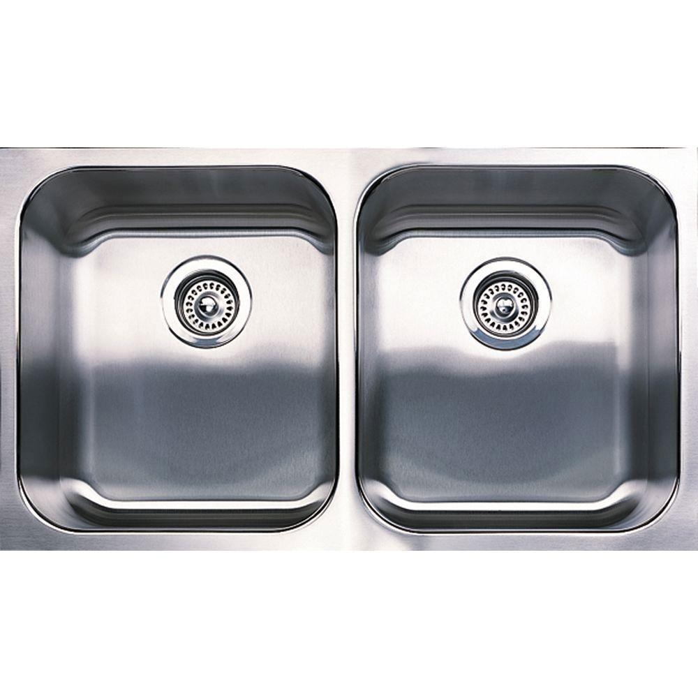 Blanco Spex Plus Undermount Stainless Steel 31 inch 0-Hole Double Bowl Kitchen Sink 707833