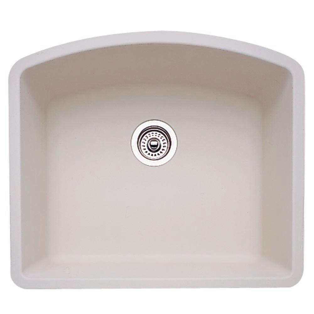 Blanco Diamond Undermount Granite 24 inch 0-Hole Single Bowl Kitchen Sink in Biscuit 715713