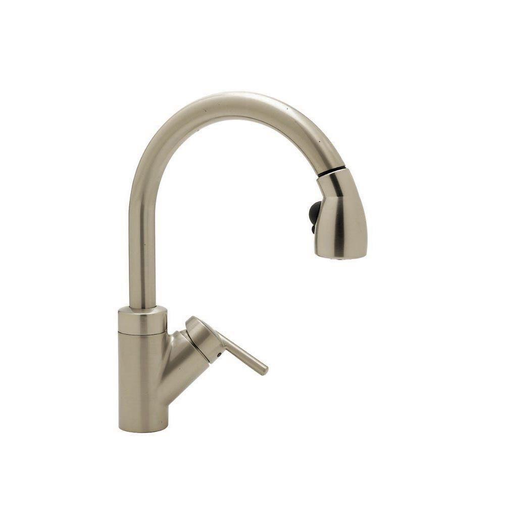 Blanco Rados Single-Handle Pull-Down Sprayer Kitchen Faucet in Satin Nickel 798153