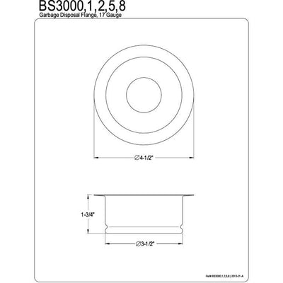 Kitchen Sink Accessories Satin Nickel Garbage Disposal Flange BS3008