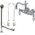 Chrome Wall Mount Clawfoot Tub Faucet Package w Drain Supplies Stops CC1006T1system