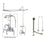 Chrome Clawfoot Tub Faucet Shower Kit with Enclosure Curtain Rod 1008T1CTS