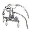 Kingston Brass Chrome Wall Mount Clawfoot Tub Faucet w hand shower CC1010T1