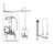 Chrome Clawfoot Tub Faucet Shower Kit with Enclosure Curtain Rod 1010T1CTS