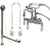 Chrome Wall Mount Clawfoot Tub Faucet w hand shower w Drain Supplies Stops CC1012T1system