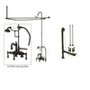 Oil Rubbed Bronze Clawfoot Tub Faucet Shower Kit with Enclosure Curtain Rod 1013T5CTS