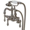 Kingston Satin Nickel Deck Mount Clawfoot Tub Faucet w hand shower CC1013T8