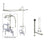 Chrome Clawfoot Tub Shower Faucet Kit with Enclosure Curtain Rod 1014T1CTS