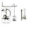 Oil Rubbed Bronze Clawfoot Bathtub Faucet Shower Kit with Enclosure Curtain Rod 1015T5CTS