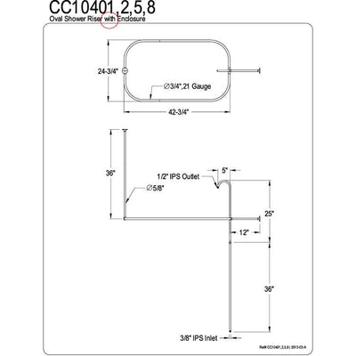 Kingston Brass Polished Brass Shower Riser with Enclosure CC10402 42" x 24"