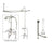 Chrome Clawfoot Tub Faucet Shower Kit with Enclosure Curtain Rod 104T1CTS