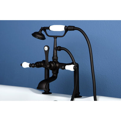 Kingston Oil Rubbed Bronze Deck Mount Clawfoot Tub Faucet w hand shower CC105T5