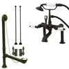 Oil Rubbed Bronze Deck Mount Clawfoot Tub Faucet Package w Drain Supplies Stops CC105T5system