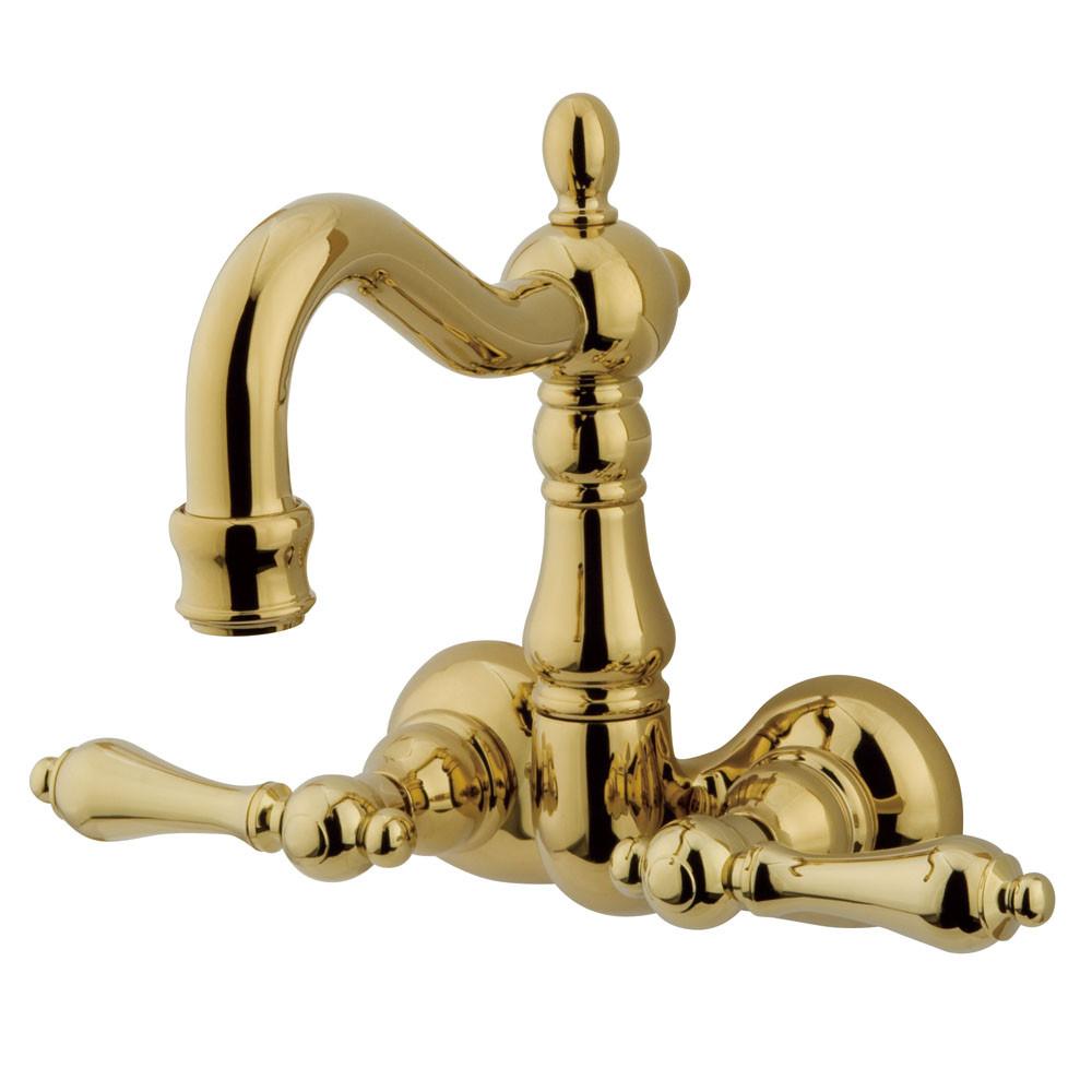 Kingston Brass Polished Brass Wall Mount Clawfoot Tub Faucet CC1071T2