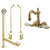 Polished Brass Wall Mount Clawfoot Tub Faucet Package w Drain Supplies Stops CC1075T2system