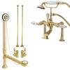 Polished Brass Deck Mount Clawfoot Tub Filler Faucet w Hand Shower Package CC107T2system