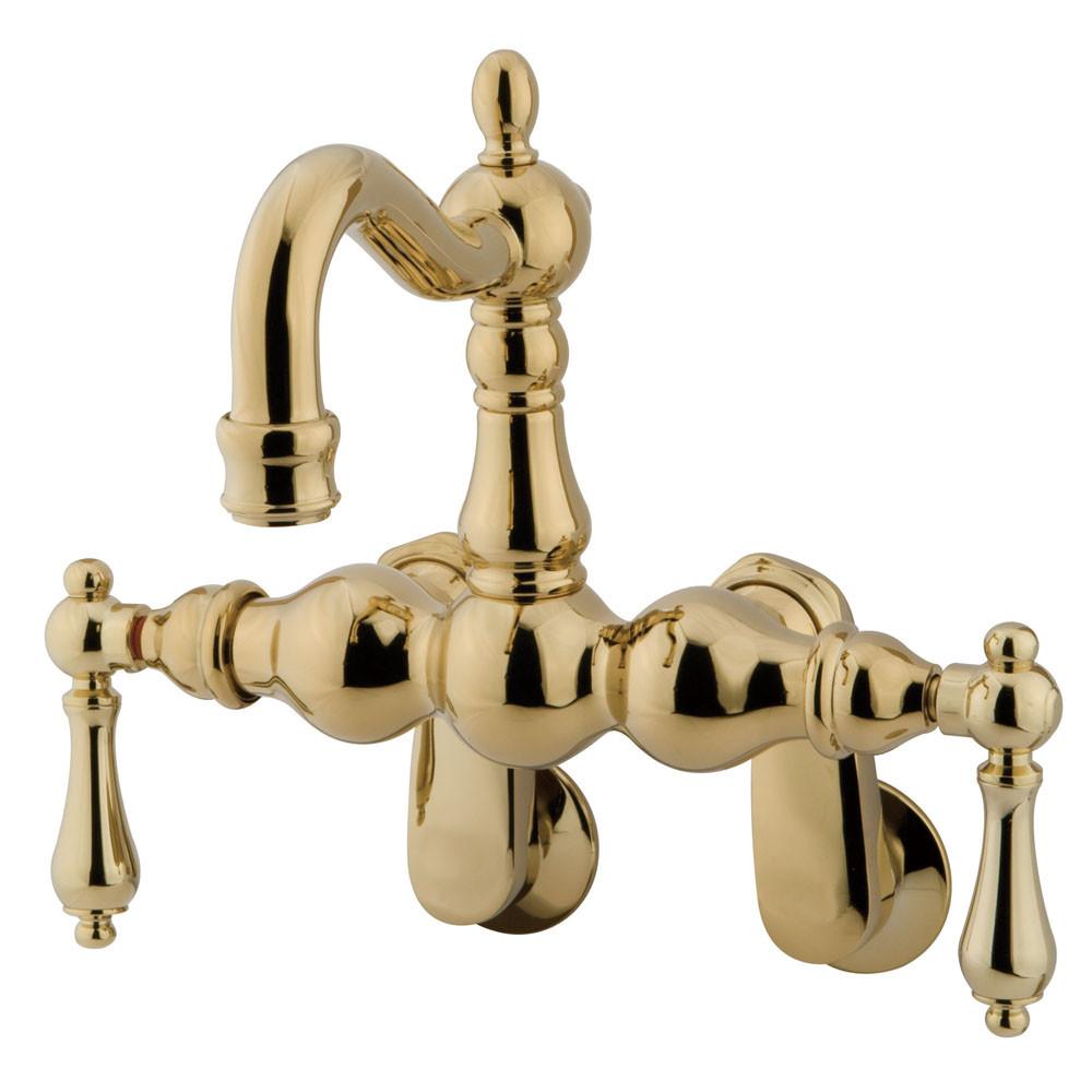 Kingston Brass Polished Brass Wall Mount Clawfoot Tub Faucet CC1081T2