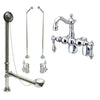 Chrome Wall Mount Clawfoot Bath Tub Filler Faucet Package CC1082T1system