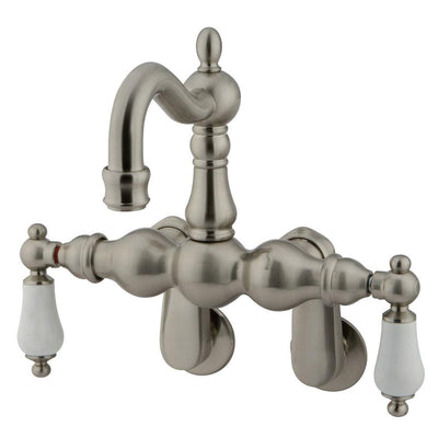 Kingston Brass Satin Nickel Wall Mount Clawfoot Tub Faucet CC1083T8