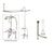 Chrome Clawfoot Tub Shower Faucet Kit with Enclosure Curtain Rod 108T1CTS