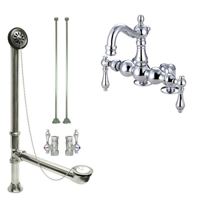 Chrome Deck Mount Clawfoot Bath Tub Filler Faucet Package CC1092T1system