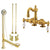 Polished Brass Deck Mount Clawfoot Tub Faucet Package w Drain Supplies Stops CC1095T2system